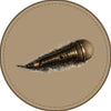 Engraved Faux Leather Microphone Patch: Vintage Singer Music Badge - Light Brown / Black