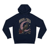 Moon Child Hoodie — Mystical Crow & Crescent Moon Graphic Hoodie - Navy