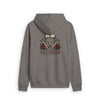 Faded Zip Hoodie — Dripping Red Rose Back Graphic - Faded Grey