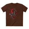 Gothic Moth & Rose Tee — Red Moon Horror Graphic T-Shirt - Dark Chocolate