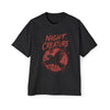 Night Creature Tee — Raven Graphic Men's Oversized T‑Shirt - Black