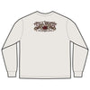 Long Sleeve Tee — 'Till Death' Vintage Rose Skull Back Graphic - Faded Bone