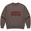 Backstage Phantom Crewneck: Vintage Theater Logo, Pigment-Dyed - Clay