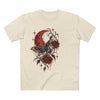 Gothic Moth & Rose Tee — Red Moon Horror Graphic T-Shirt - Natural