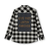 Live Fast Listen Forever Flannel Shirt - Grey Heather/ Black