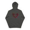 Red Tribal Heart Graphic Zip-Up Hoodie - Charcoal Heather