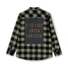 Live Fast Listen Forever Flannel Shirt - Olive / Black