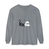 Ghost & Black Cat Long Sleeve Tee - Grey