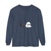 Ghost & Black Cat Long Sleeve Tee - Midnight