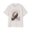 Moon Child Raven Tee — Vintage Moon & Rose Graphic T-Shirt - Faded Bone