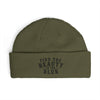 "Find the Beauty in the Blur" Light Embroidered Knit Beanie - Army