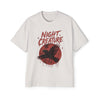 Night Creature Tee — Raven Graphic Men's Oversized T‑Shirt - Faded Bone