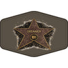 Faux Leather Patch: 'Dreamer' Star Engraved Badge - Dark Gray / Black