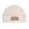 Backstage Phantom Cuff Beanie - Embroidered Rock Band Hat - Ecru