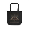 Celestial Moon & Roses Tote Bag — Boho Zodiac Eco Tote - Black