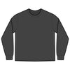 Long Sleeve Tee — 'Till Death' Vintage Rose Skull Back Graphic - Faded Black