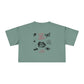Butterfly Crop Tee: Grunge Red Butterfly Graphic Women's Crop Top
