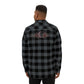 Black Plaid Flannel Shirt — Distressed Western Star Back Print