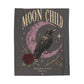 Moon Child Velveteen Blanket — Raven & Crescent Moon Plush Throw