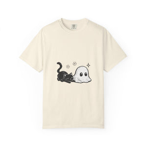 Ghost Cat T-Shirt — Cute Black Cat & Ghost Graphic Tee