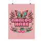 Analog Haze Matte Poster — Retro Butterfly Cherry Wall Art