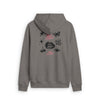 Butterfly & Stars Zip Hoodie: Faded Vintage Graphic Zip-Up - Faded Grey