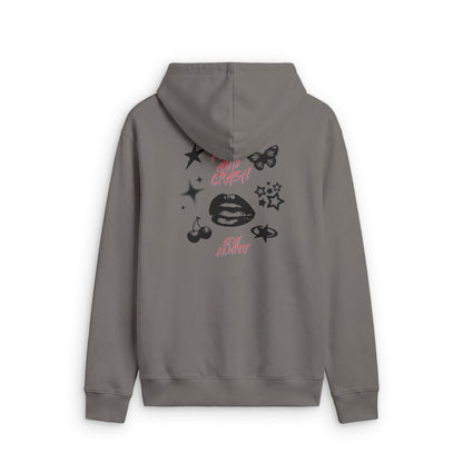 Butterfly & Stars Zip Hoodie — Vintage Graphic Faded Zip-Up