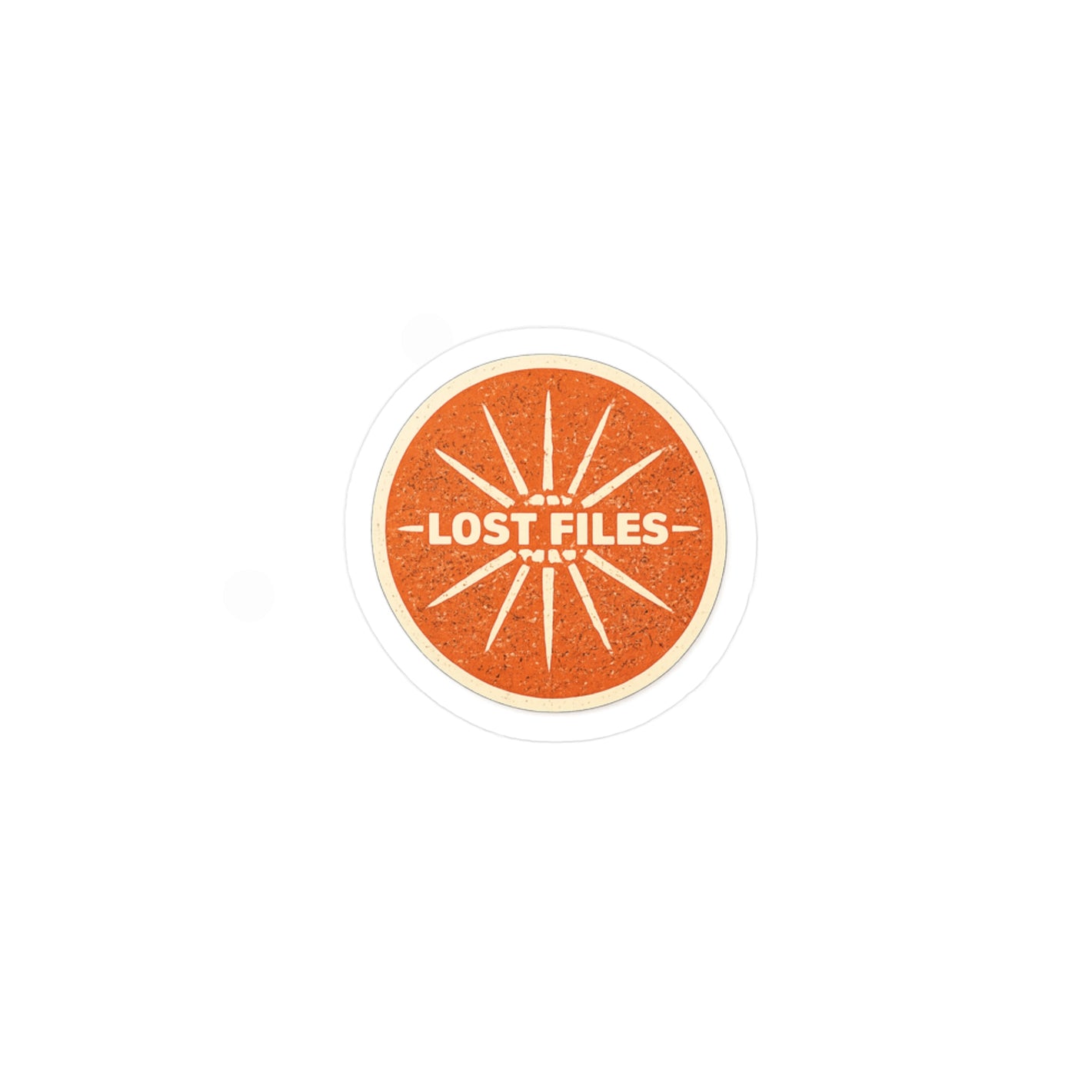 Lost Files Vinyl Sticker — Retro Orange Kiss-Cut Decal