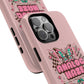 Pink Butterfly "Analog Haze" Tough Magnetic Phone Case — Retro Y2K Cherry Design