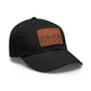 Leather Patch Dad Hat — Vintage Wildflower Sketch Cap
