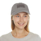 Leather Patch Dad Hat — Vintage Wildflower Sketch Cap