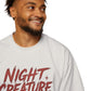 Night Creature Tee — Raven Graphic Men's Oversized T‑Shirt