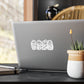 Floral Iris Vinyl Decal — Kiss-Cut Black & White Botanical Sticker