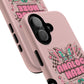 Pink Butterfly "Analog Haze" Tough Magnetic Phone Case — Retro Y2K Cherry Design