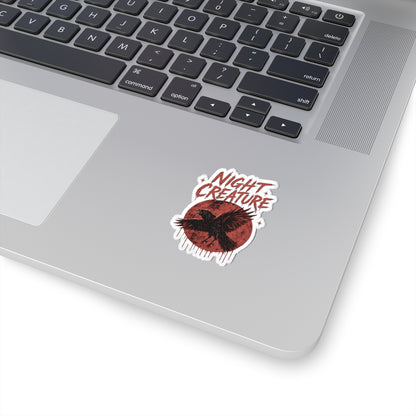 Night Creature Raven Sticker — Gothic Crow Kiss-Cut Decal