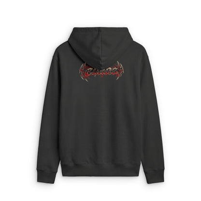 Faded Zip Hoodie — Dark Grunge Skull Graphic Zip-Up