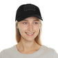 Leather Patch Dad Hat — Vintage Wildflower Sketch Cap