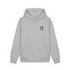 Skull Wings Hoodie — Dark Gothic Skull Graphic Back, Small Chest Emblem - Grey Heather