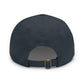 Leather Patch Dad Hat — Vintage Wildflower Sketch Cap