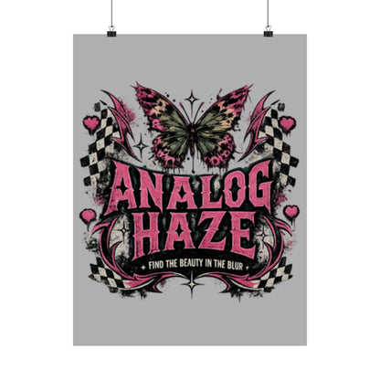 Analog Haze Matte Poster — Retro Butterfly Cherry Wall Art