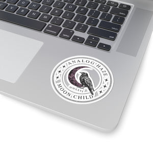 Moon Child Raven Sticker — Analog Haze Kiss-Cut Vinyl