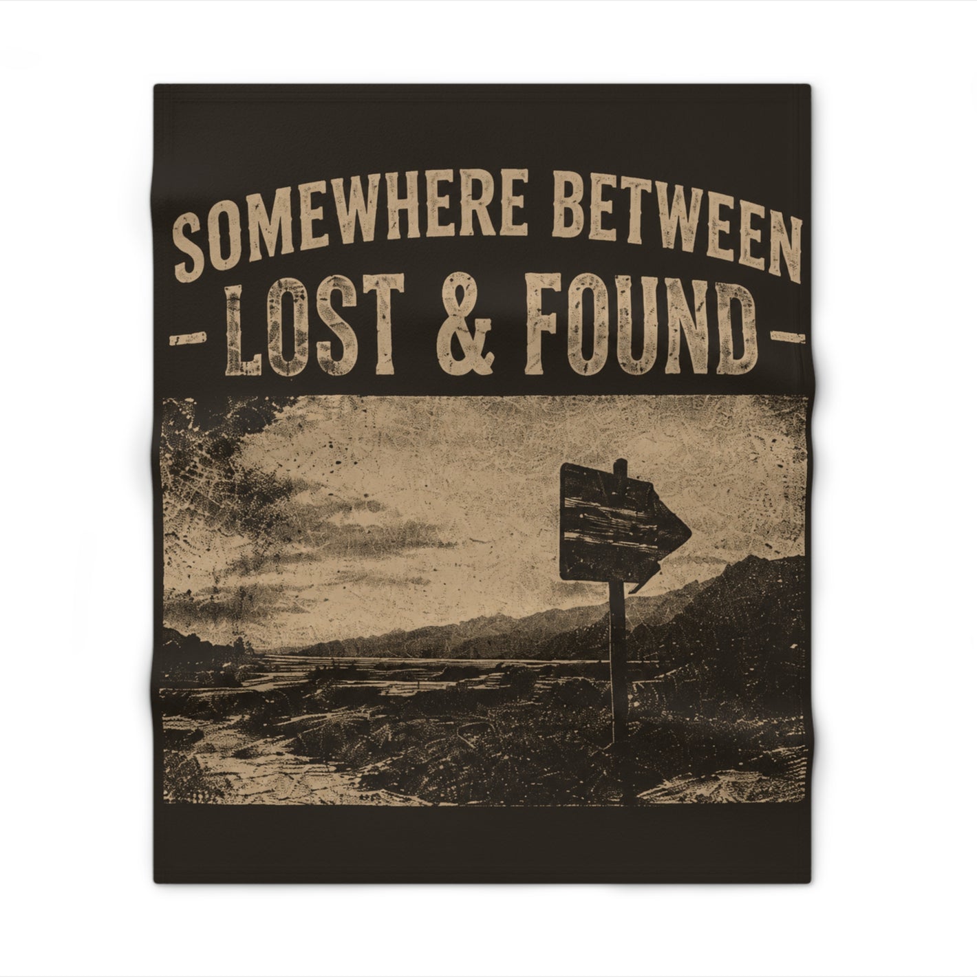 Somewhere Between Lost & Found Vintage Adventure Throw Blanket