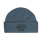 "Find the Beauty in the Blur" Light Embroidered Knit Beanie
