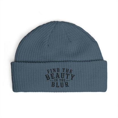 "Find the Beauty in the Blur" Light Embroidered Knit Beanie