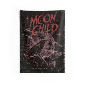 Moon Child Wall Tapestry — Vintage Raven Moon Gothic Decor (Analog Haze)