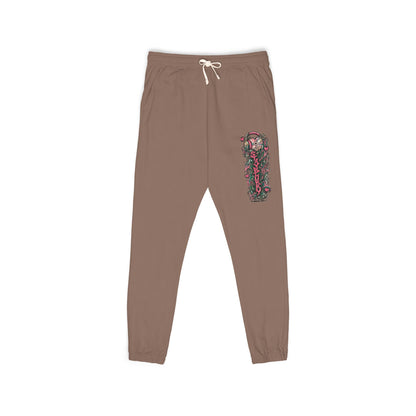 Embroidered Floral Script Sweatpants