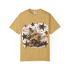 Starburst Graphic T-Shirt Vintage Stars Design - Mustard