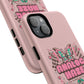 Pink Butterfly "Analog Haze" Tough Magnetic Phone Case — Retro Y2K Cherry Design