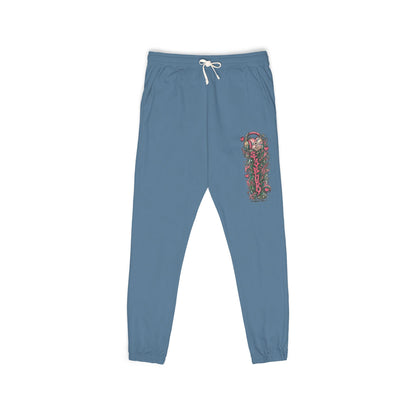 Embroidered Floral Script Sweatpants