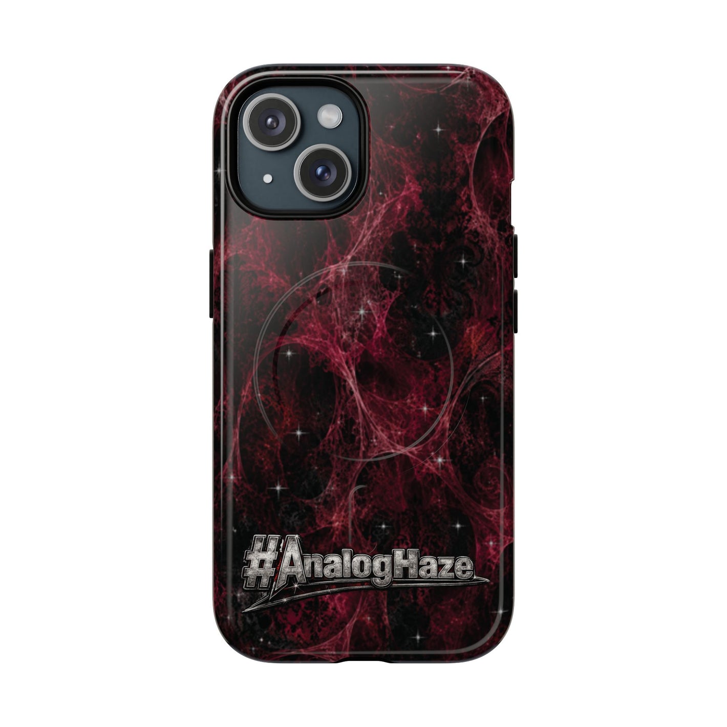 Pink Butterfly "Analog Haze" Tough Magnetic Phone Case — Retro Y2K Cherry Design